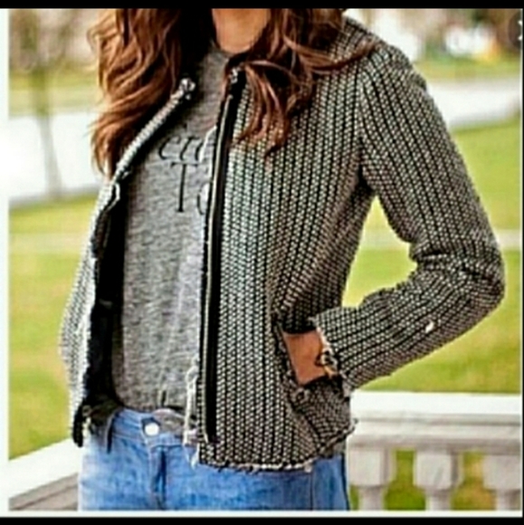 GAP Jackets & Blazers - Gap Gray/Black Jacket w/ Distressed Edges